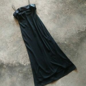 Niki by Niki Livas Black Satin & Chiffon Dress 10